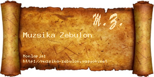 Muzsika Zebulon névjegykártya